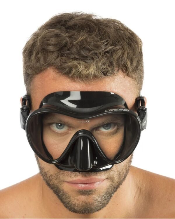 Visor Cressi F1 Frameless Buceo Snorkeling Apnea Sin-Marco Color Negro - Image 3